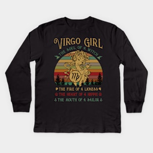 Virgo Girl The Soul Of A Witch Awesome T shirt Kids Long Sleeve T-Shirt